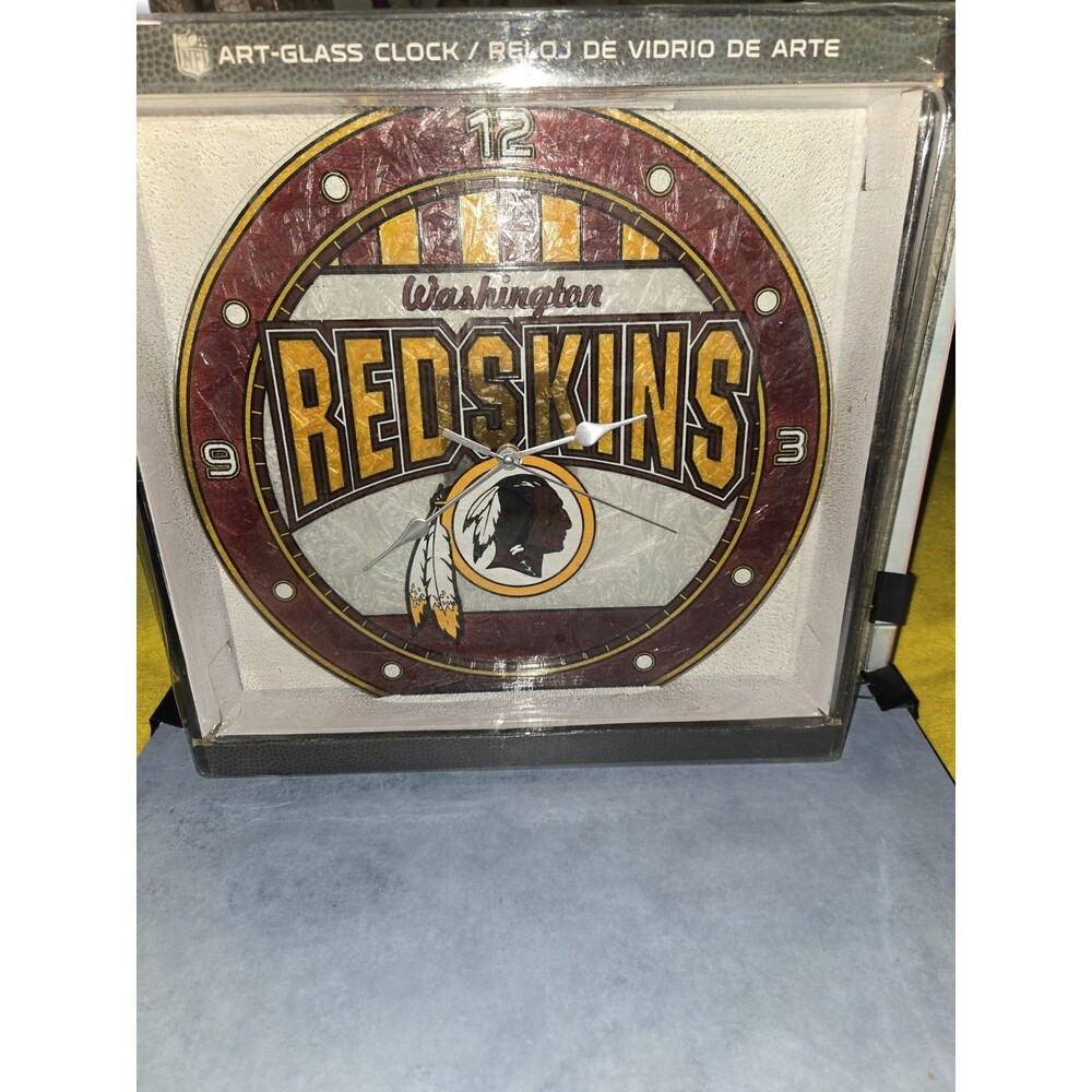 NFL Washington Redskinss Art-Glass Round Clock  (T-BB)